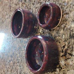 Ceramic Bowls - set of 3. Handmade (by me)